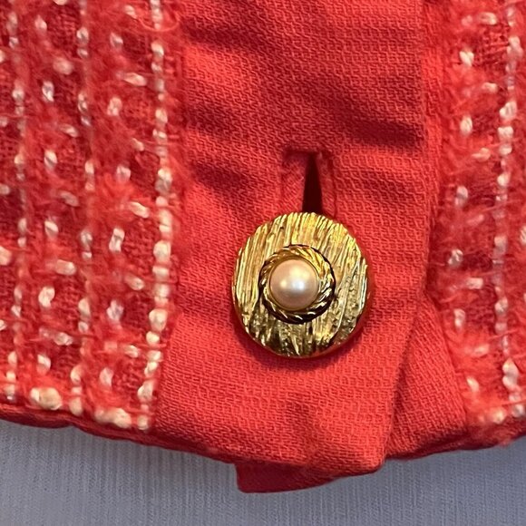 VTG Doncaster Women's Pink Tweed Wool Crop Blazer Jacket Size 14 Shrunk fits M L - Picture 3 of 14